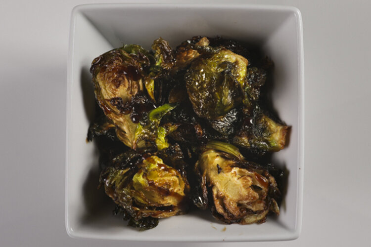 CRISPY BRUSSELS SPROUTS.
